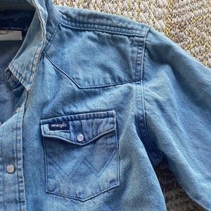 Boys Wrangler Denim Flannel Size L (10-12)
